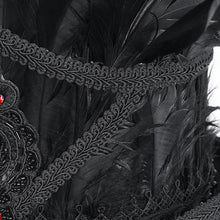 Load image into Gallery viewer, AS187 Gothic long feather top hat
