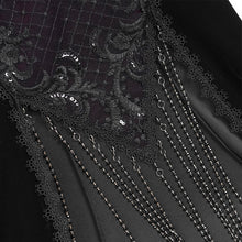 Load image into Gallery viewer, ESKT07602 Black and Purple Gothic Off-Shoulder Fishtail Dress