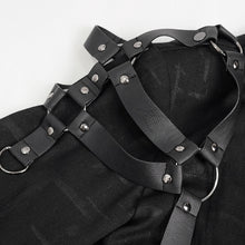 Load image into Gallery viewer, CT206 rubberized cross pattern leather shoulder loops asymmetrical men's long coat