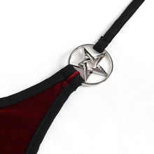 Load image into Gallery viewer, SST02502 red Pentagram Velvet sexy lingerie