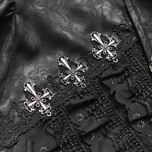 Load image into Gallery viewer, SHT15701 Black Two-Tone Woven Long-Sleeve Gothic Shirts