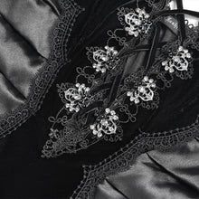 Load image into Gallery viewer, SKT25301 Black Gothic Velvet Strappy Dress with Side Seam Pleats