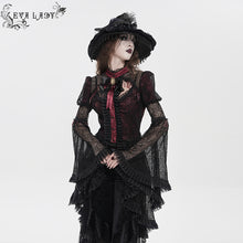Load image into Gallery viewer, ESHT01902 Stand-Collar Gothic Lace Shirt with Irregular Dot Pattern