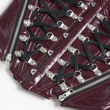 Load image into Gallery viewer, CST00902 Red Punk-Style Glossy Leather Strapless Corset