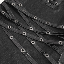 Load image into Gallery viewer, SKT193 Punk dark pattern knitted leather halterneck dress