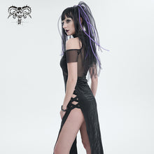 Load image into Gallery viewer, SKT170 Slant-breasted off-the-shoulder knitted midi dress