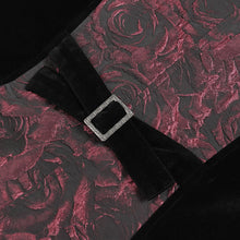 Load image into Gallery viewer, WT099 Gothic fur collar rose jacquard vest