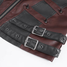 Load image into Gallery viewer, WT08602 wine hand brushed leather men vest