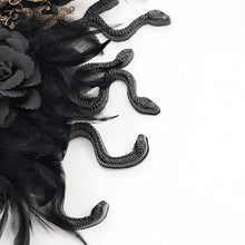 Load image into Gallery viewer, EAS021 Medusa Snake Head Feather Headband