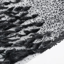 Load image into Gallery viewer, ECA016 Gothic sequined feather hooded women's long cloak
