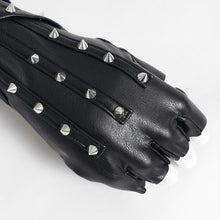 Load image into Gallery viewer, GE047 Super-Stretch Faux Leather Punk Mid-Length Gloves
