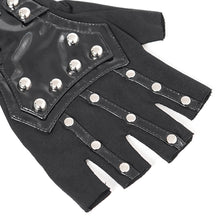 Load image into Gallery viewer, GE041 Women Mid-length patent leather punk gloves