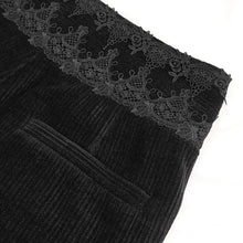 Load image into Gallery viewer, PT22601 Black Gothic high waist chenille men's trousers