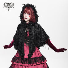 Load image into Gallery viewer, CA051 Gothic embroidered velvet hooded cape