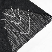 Load image into Gallery viewer, SR015 Plush mesh off-the-shoulder short sweater with chain