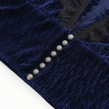 Load image into Gallery viewer, SHT13302 Blue Pleated velvet V-neck shirts