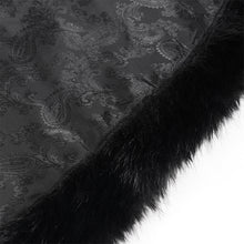 Load image into Gallery viewer, CA054 Cashew jacquard striped fur collar cape