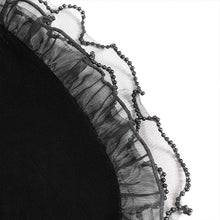 Load image into Gallery viewer, ESKT07801 Black Velvet Paneling with Soft Rose Mesh Gothic Skirt