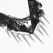 Load image into Gallery viewer, AS322 Gothic necklace with delicate chain and lace detailing