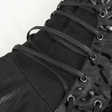 Load image into Gallery viewer, SKT189 Punk pleated glazed leather suspender dress
