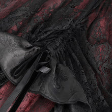 Load image into Gallery viewer, SKT19802 Black and red Gothic Paisley High Waist Skirt