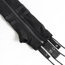Load image into Gallery viewer, GE046 Punk-Style Mid-Length Gloves Knitted Snake Print with Faux Leather Paneling
