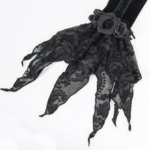 Load image into Gallery viewer, GE035 velvet and embroidered velvet palace flower mesh mid-length women sleeves