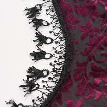 Load image into Gallery viewer, ECA02002 Gothic pattern women flared sleeves red velvet short lace shawl
