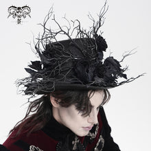 Load image into Gallery viewer, AS283 Gothic Twig and Rose Mini Top Hat