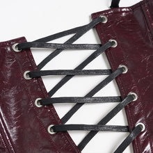 Load image into Gallery viewer, CST00902 Red Punk-Style Glossy Leather Strapless Corset
