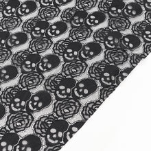Load image into Gallery viewer, EAS026 Black Skull Rose Mesh Widow Hat