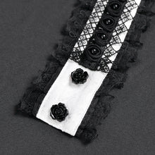 Load image into Gallery viewer, AS27202 White Branch patterned rose mesh gothic bow tie