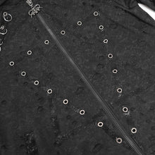 Load image into Gallery viewer, CT274 Punk ripped mist pattern hoodie