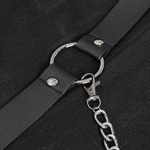 Load image into Gallery viewer, CT206 rubberized cross pattern leather shoulder loops asymmetrical men's long coat