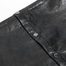 Load image into Gallery viewer, PT287 Pleated faux leather woven punk wide-leg pants