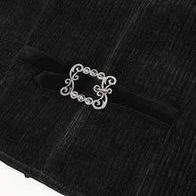 Load image into Gallery viewer, WT07901 Black Gothic velvet striped men's waistcoat
