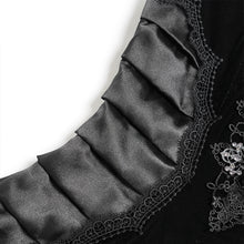 Load image into Gallery viewer, SKT25301 Black Gothic Velvet Strappy Dress with Side Seam Pleats