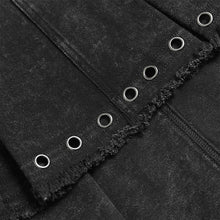 Load image into Gallery viewer, SKT260 Punk-Style Distressed Hem with Raw Edges I-shaped Pleated Skirt