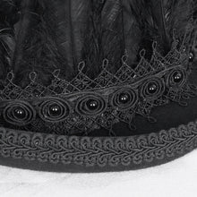 Load image into Gallery viewer, AS187 Gothic long feather top hat