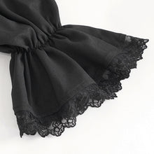 Load image into Gallery viewer, SHT10901 Black Gothic V-neck chiffon shirt for men