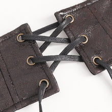 Load image into Gallery viewer, AS175 Punk brown imitation textured leather women corset