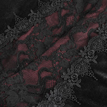 Load image into Gallery viewer, ESKT04402 Black and red Gothic high waist fishtail skirt