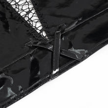Load image into Gallery viewer, WT105 Punk Tree-Patterned Mesh & Patent Leather Vest