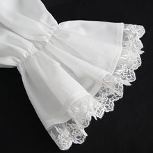 Load image into Gallery viewer, SHT10902 White Gothic V-neck chiffon shirt