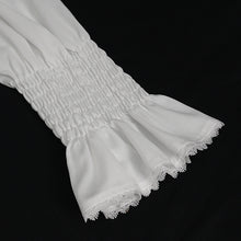 Load image into Gallery viewer, SHT10402 White Chiffon pleated Lace Stand Collar Men's Shirt