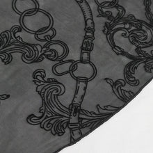 Load image into Gallery viewer, SKT181 Real two piece crackle leather flocked mesh fishtail skirt with chain