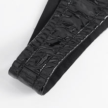Load image into Gallery viewer, SX025 knitted glazed leather punk sexy lingerie one piece jumpsuit