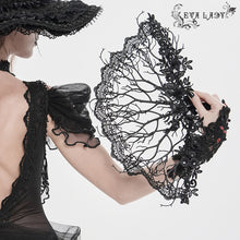 Load image into Gallery viewer, EAS046 Fan with Branch-Patterned Lace Appliqué
