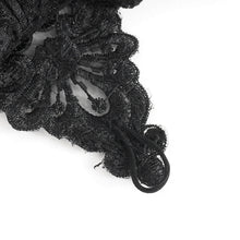 Load image into Gallery viewer, EGE00201 Black gothic Flocked rose mesh feather sleeves