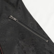 Load image into Gallery viewer, CT21301 Irregular rubberized faux leather contrasting stripe jacket